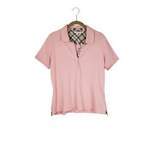 Barbour Portsdown Polo Shirt Pink Short Sleeve Top Womens Size 10